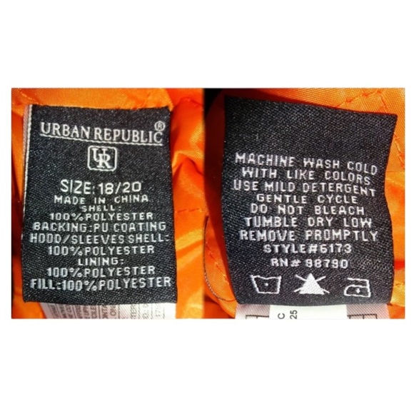 $85 Urban Republic Big Boy Bomber Jacket 18 / 20 Aviator Hooded Heavy Duty Zips - Picture 12 of 15